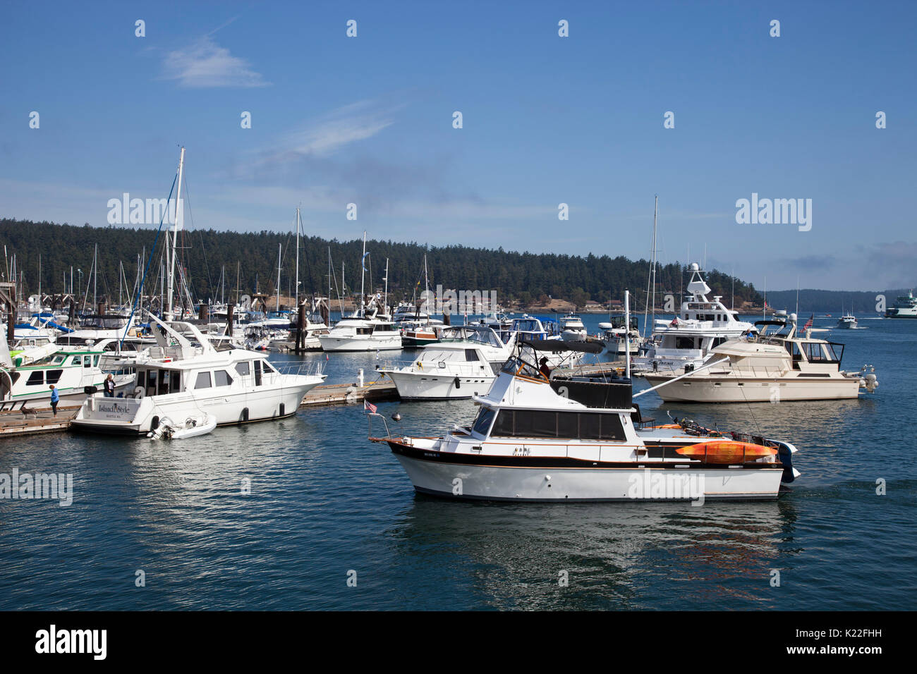 Stadt von Friday Harbor, San Juan Island, Archipel der San Juan Inseln, Washington, USA, Nordamerika Stockfoto