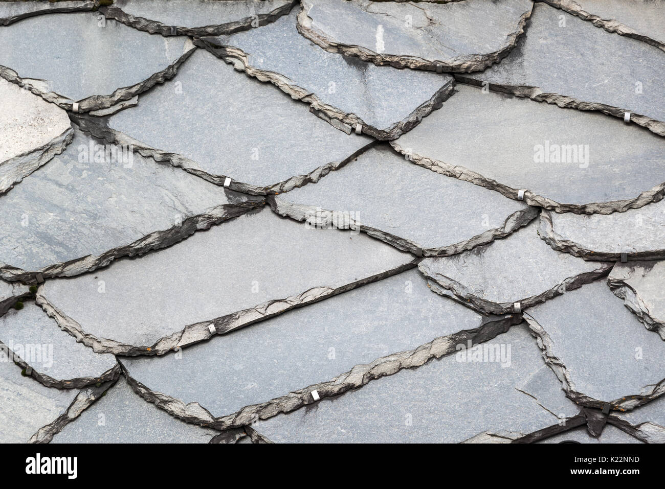 In der Nähe von lauze (flache Steine) Dach, in den Alpen, Aostatal, Italien Stockfoto