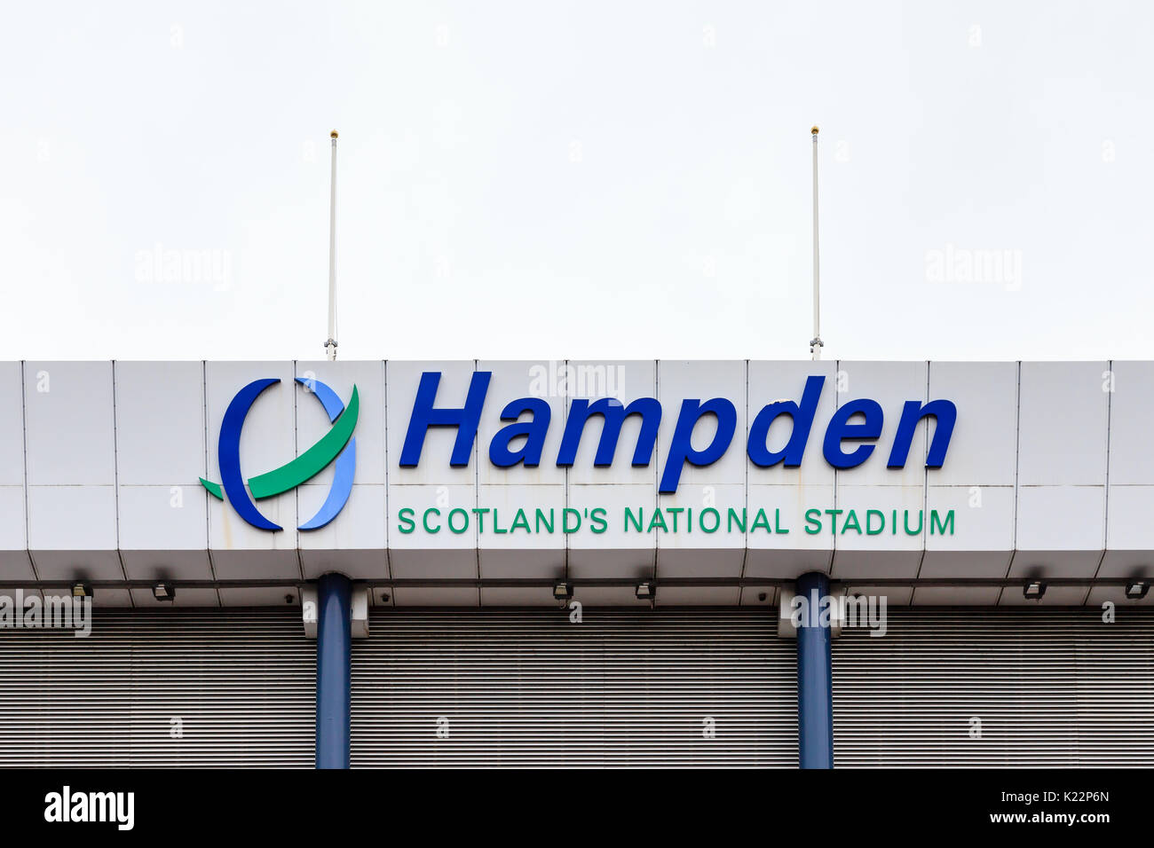 Der Südstand im Hampden Park. Das Stadion ist Schottlands Nationalstadion und Sitz des Scottish Football Association. Stockfoto