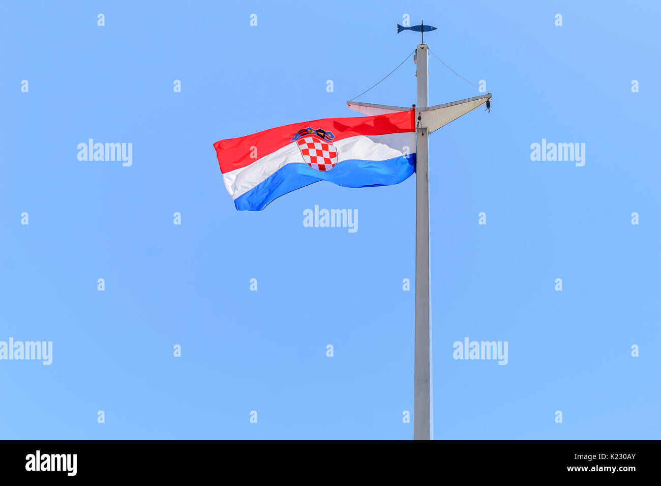 Flagge der Stadt Split, Kroatien. Stockfoto