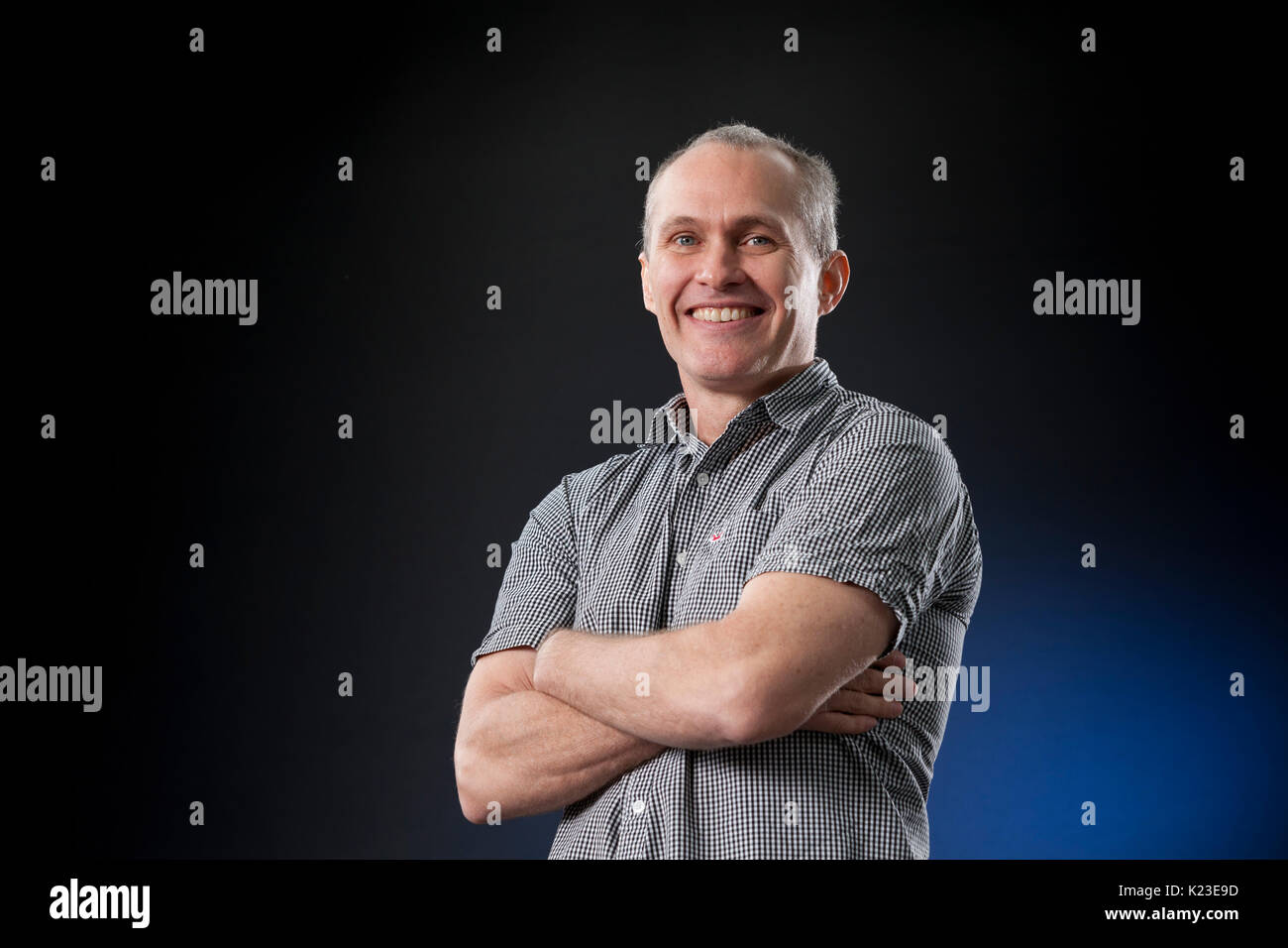 Edinburgh, Großbritannien. 28. August 2017. David Vann, der Amerikanische Romancier, beim Edinburgh International Book Festival erscheinen. Credit: GARY DOAK/Alamy leben Nachrichten Stockfoto