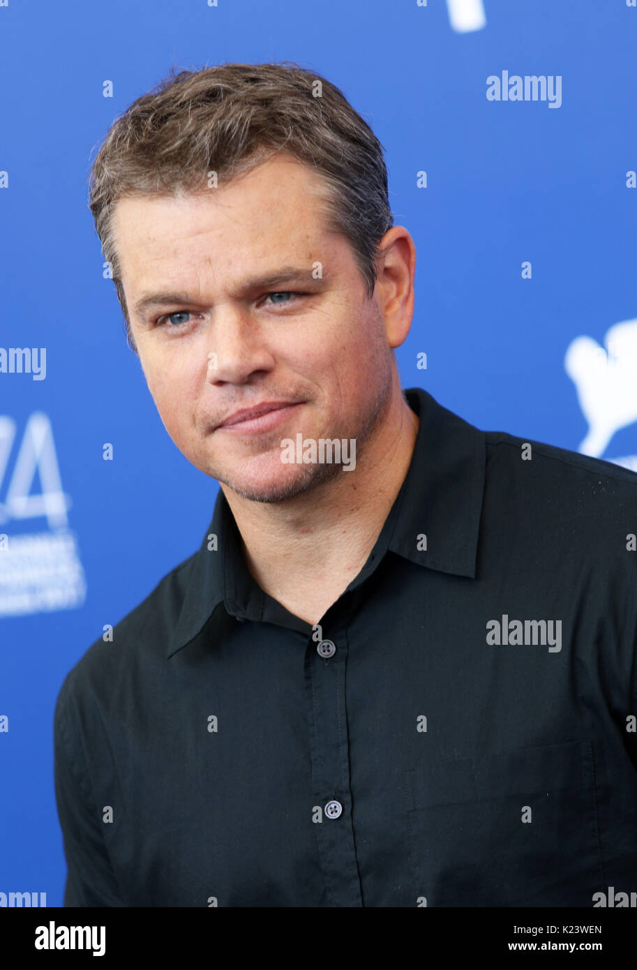 Venedig, Italien. 30 Aug, 2017. Matt Damon am Fotoshooting des Films 'Downsizing', Regisseur Alexander Payne. 74. Internationalen Filmfestspielen Venedig Foto © ottavia Da Re/Sintesi/Alamy leben Nachrichten Stockfoto