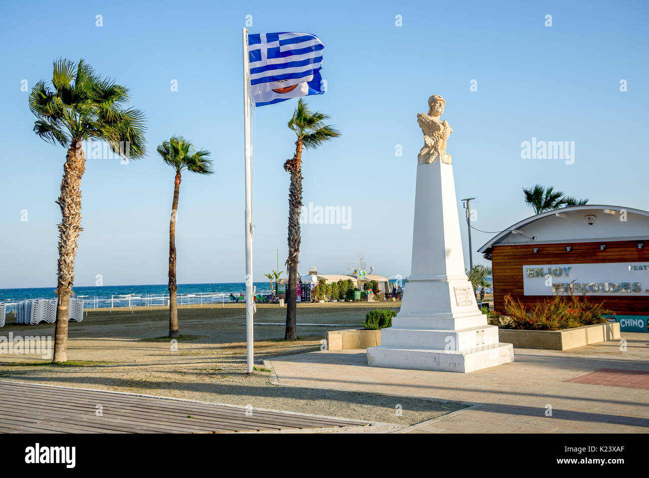 Büste der Athenischen allgemeine Kimon an Finikoudes in Larnaca, Zypern Stockfoto