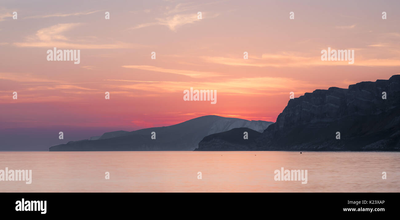 Jurrassic Küste Sonnenuntergang - Dorset UK Stockfoto