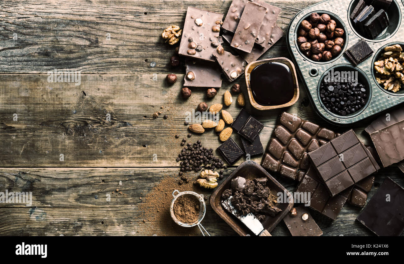 Sortiment von Schokoladearten Stockfoto