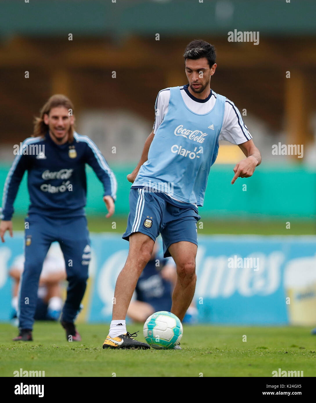 Argentinischer Fussballspieler Javier Pastore In Einem Training Im Argentinischen Fussball Verband In Buenos Aires Argentinien Vom 28 August 2017 Teilnehmen Argentinien Uruguay Die Nachste 31 August Gesicht Fur Die Russland Wm 2018 Qualifier