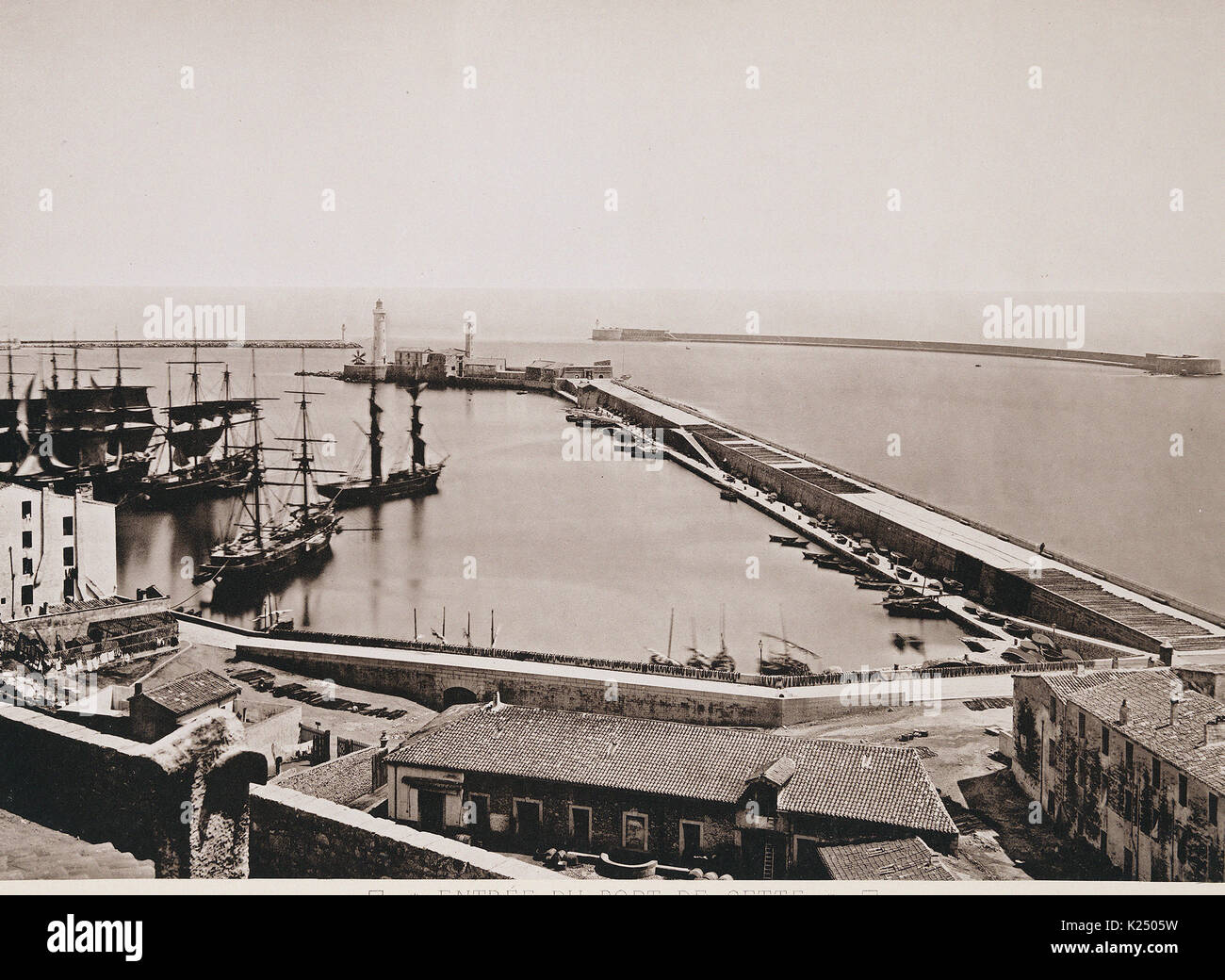 Entree du Port de Cette - Les Travaux Publics de la France, 1883 Stockfoto