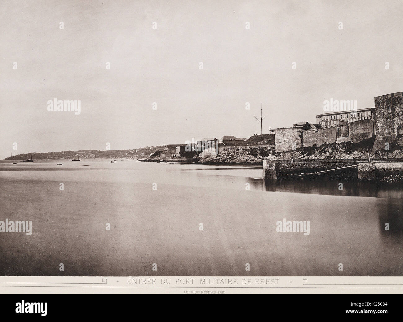 Entree du Port militaire de Brest - Les Travaux Publics de la France, 1883 Stockfoto