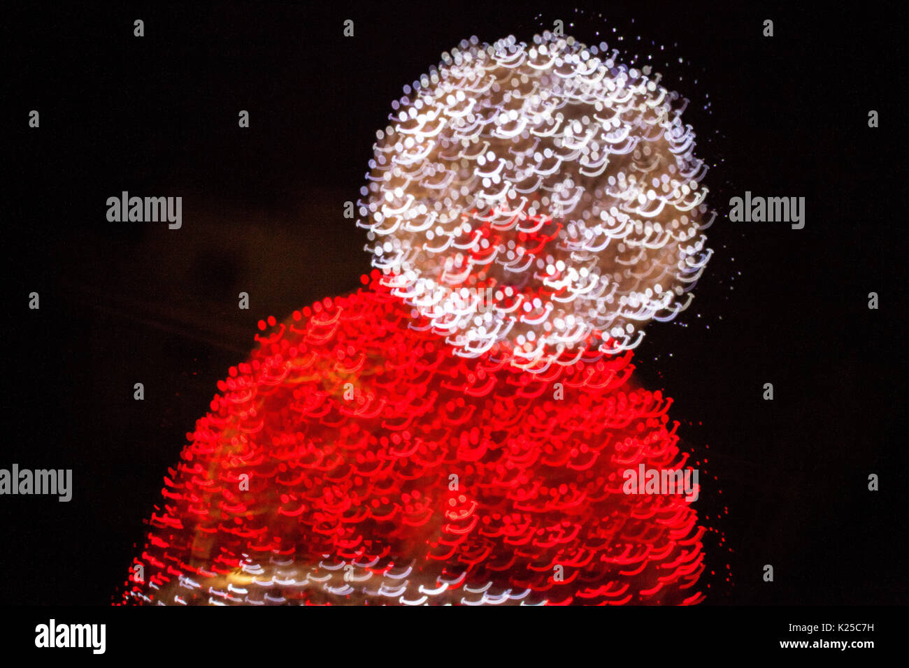 Santa Claus mit Lichteffekten Stockfoto