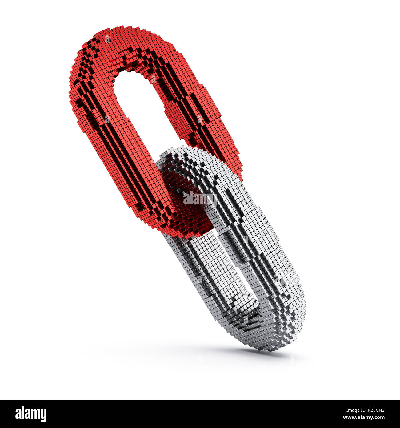 Blockchain digitalen Kette mit Bausteinen Verbindung Form. Big Box data Node base Konzept. 3D Rendering illustration Stockfoto