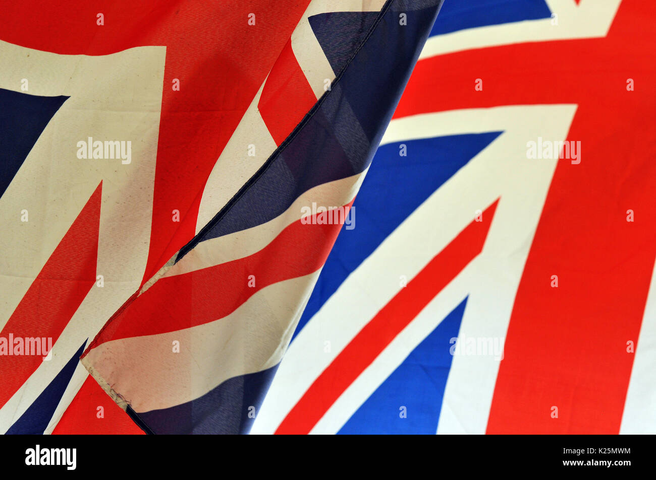 Union Fahnen und Buchsen Banner und patriotische nationale Symbole und Embleme Stockfoto