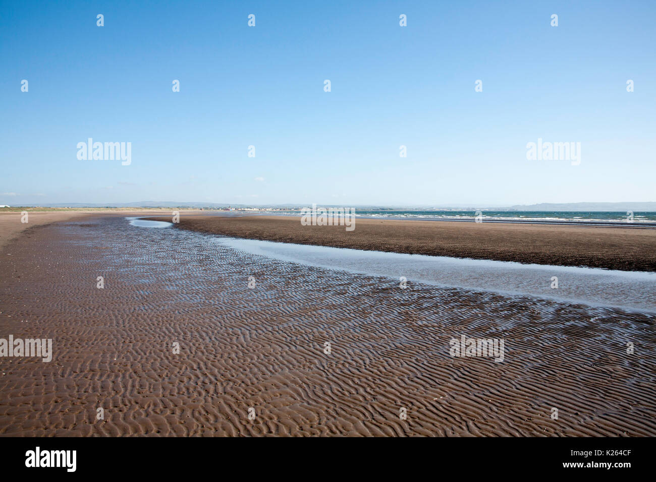 Der Strand von Prestwick an einer ruhigen aber sonniger Frühlingstag Ayrshire, Schottland Stockfoto