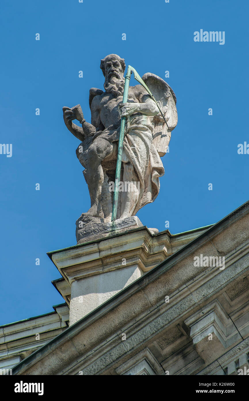 Tod, fugure auf dem Justizpalast, München, Oberbayern, Bayern, Deutschland Stockfoto
