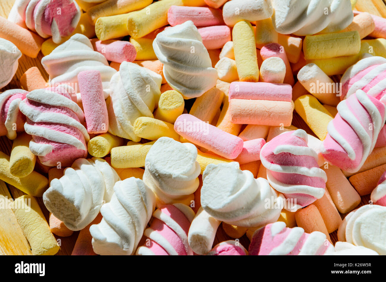 Mehrfarbige Marshmallow Hintergrund Stockfoto