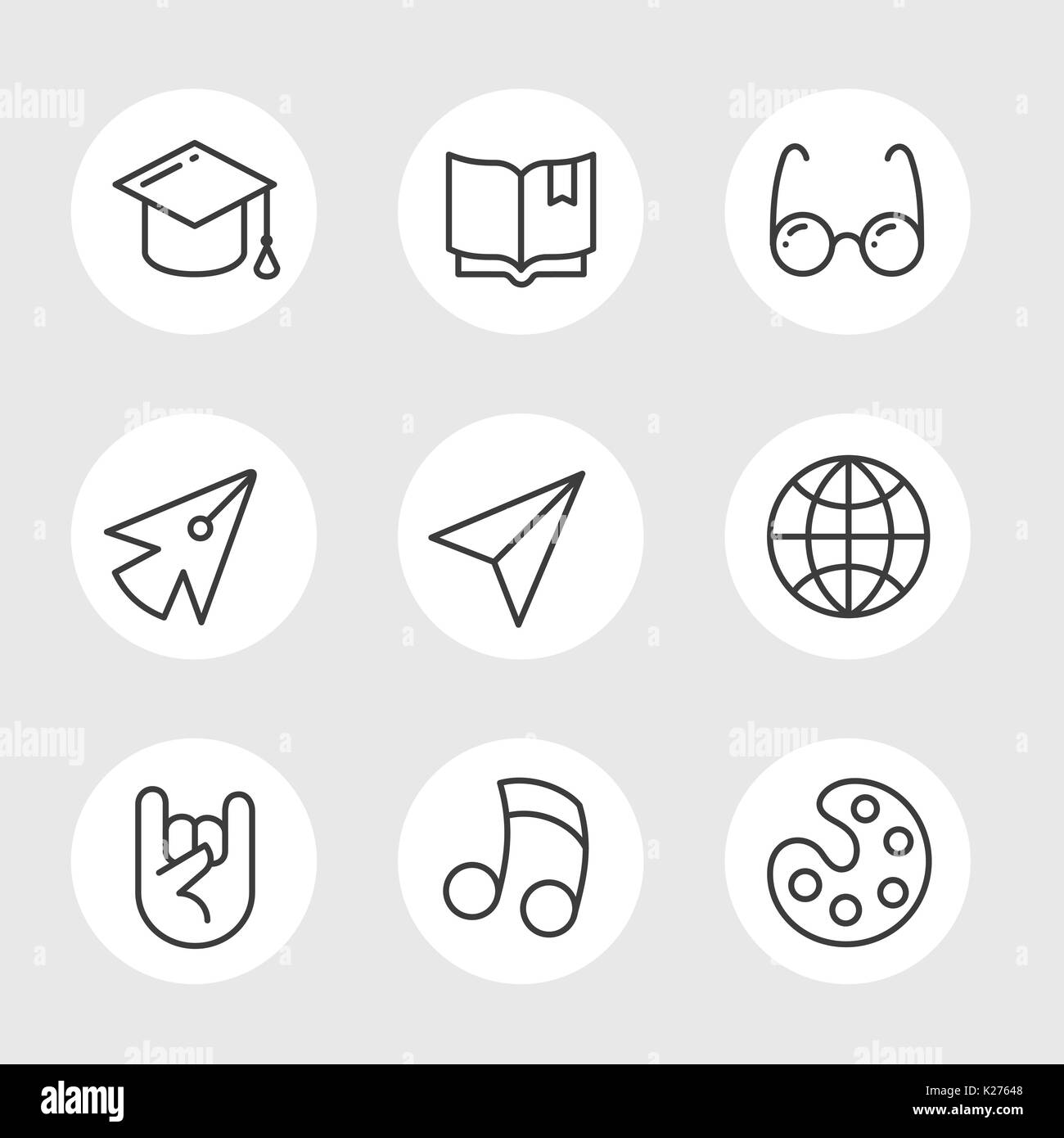 Schule Zeile für Symbole Stock Vektor