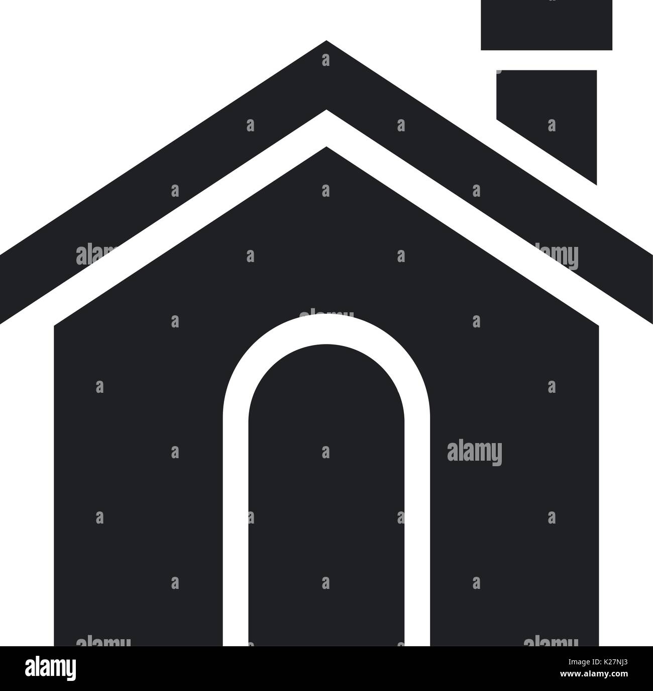 Schwarze Silhouette Von Haus Mit Kamin Stock Vektorgrafik Alamy