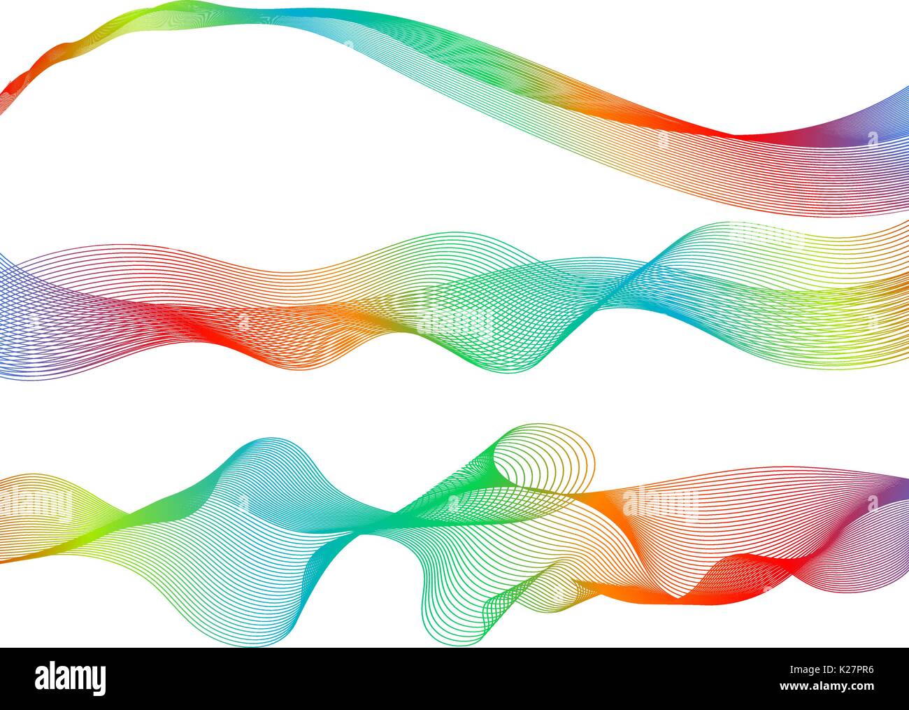 Legen rainbow Wellen bunt Abstufungslinie, Vector Illustration. Stock Vektor