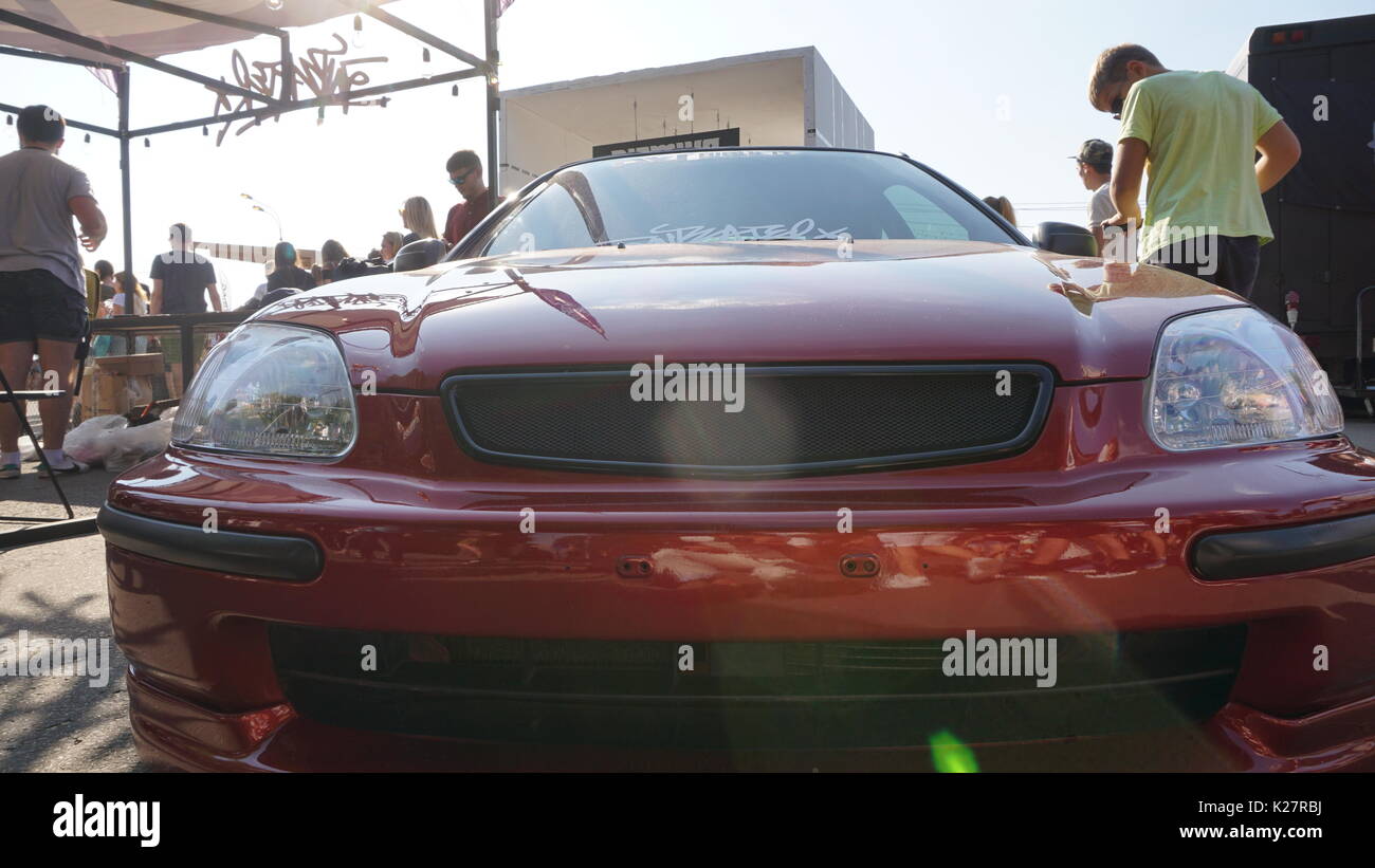 Auto zum Verkauf und Auto Show in Russland Stockfoto