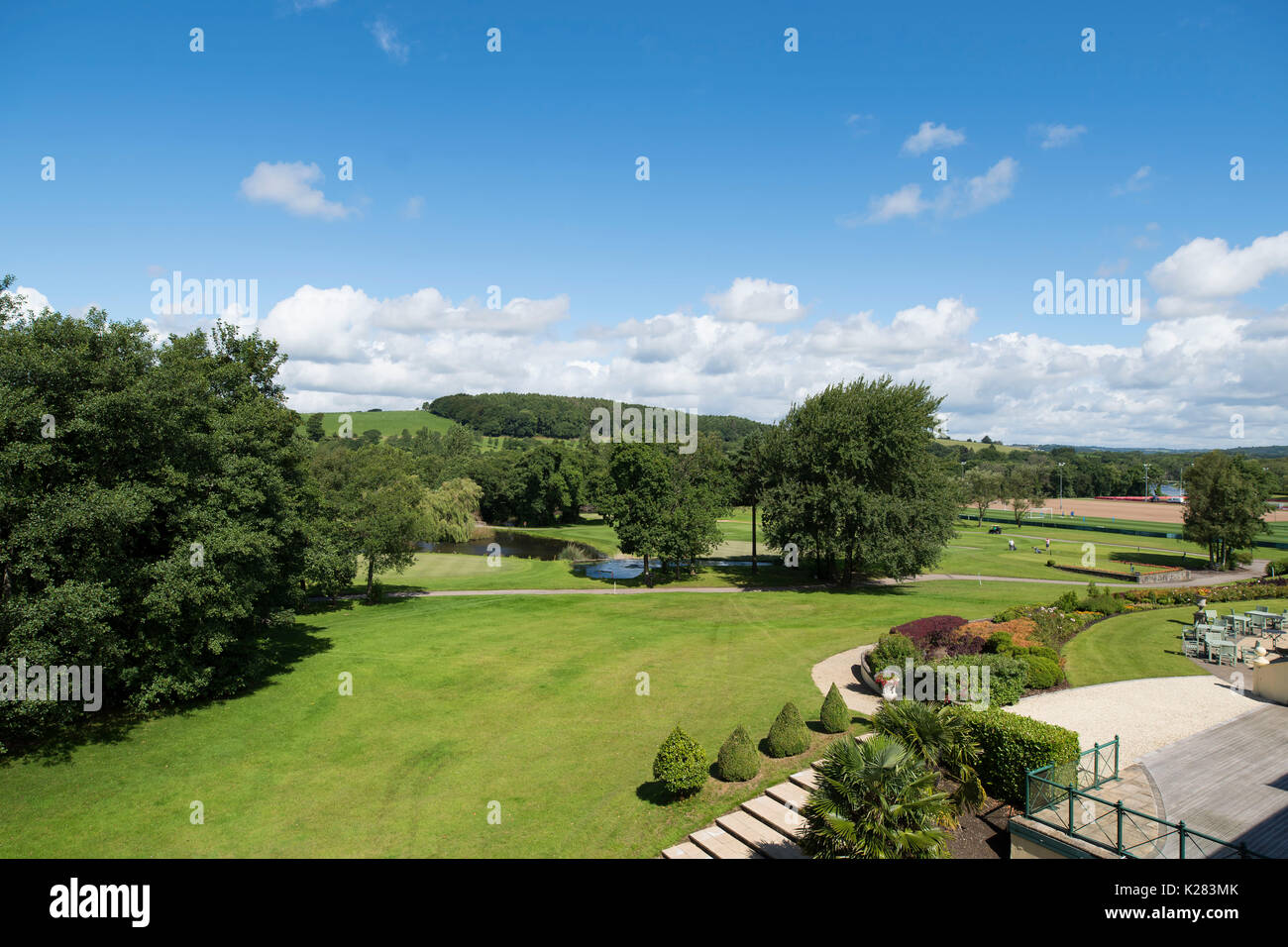 Allgemeine Ansicht der Vale Resort Hotel Blick auf Hensol, Wales. Stockfoto