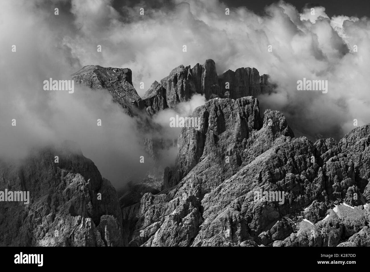 Latemar Gruppe, westlichen Dolomiten, Trentino, Italien. Stockfoto