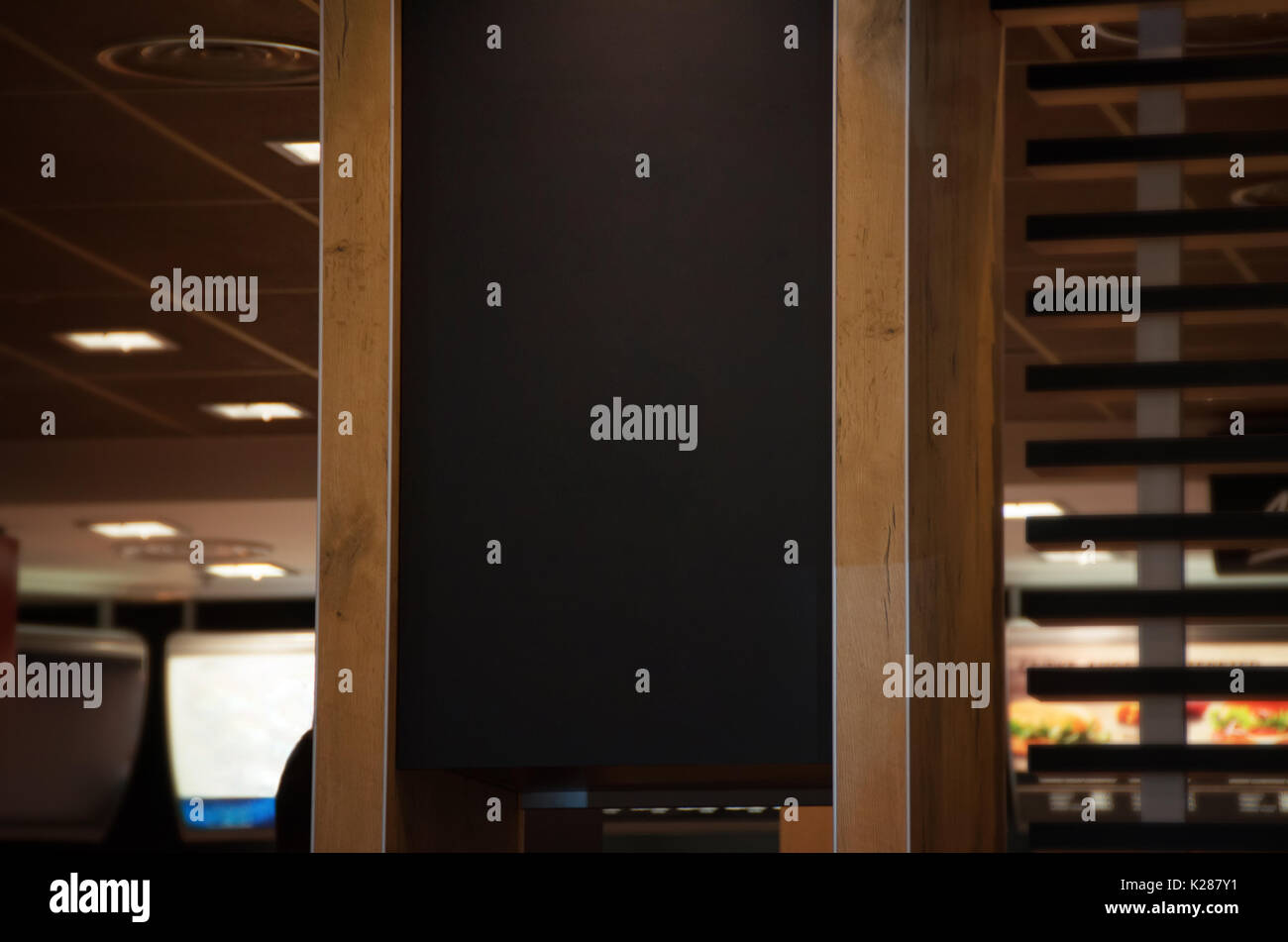 Restaurant und Café schwarzes Brett mockup Stockfoto