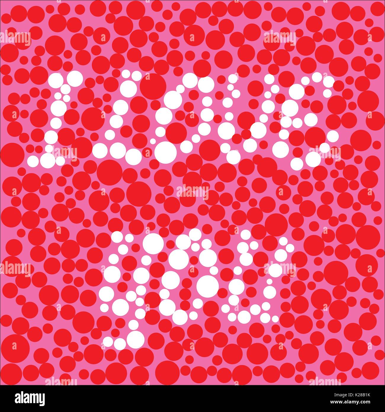 Hintergrund der Kreise in verschiedenen Größen mit der Aufschrift "Ich liebe Dich", Vector Illustration Stock Vektor