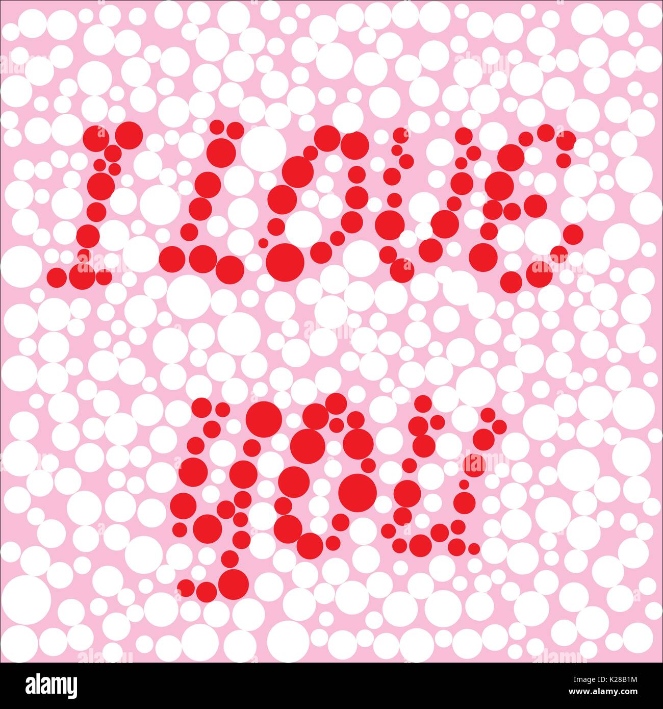 Hintergrund der Kreise in verschiedenen Größen mit der Aufschrift "Ich liebe Dich", Vector Illustration Stock Vektor