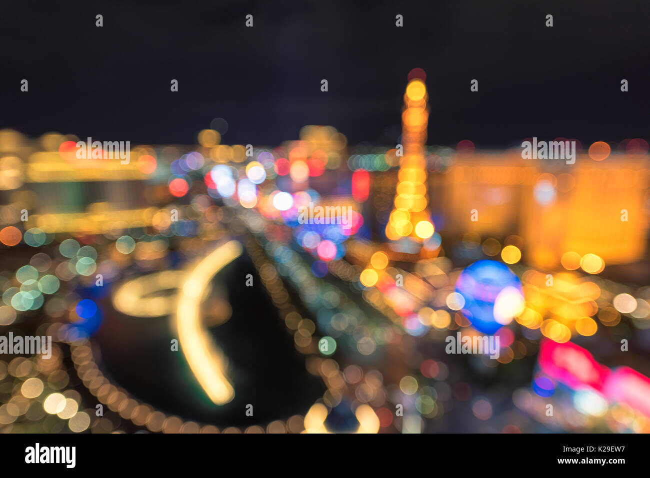 Las Vegas Strip, unscharfer Hintergrund. Stockfoto