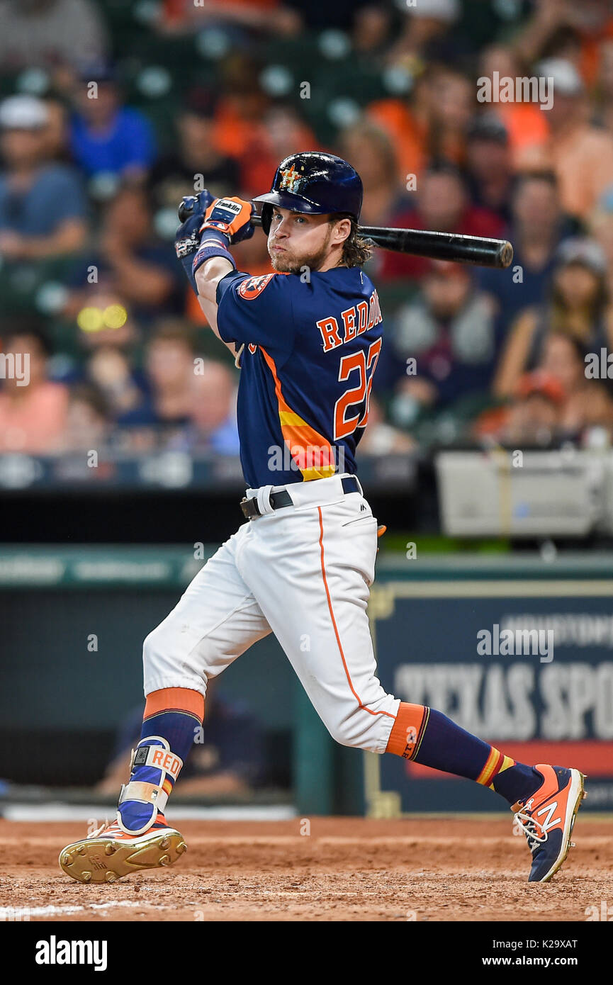 August 20, 2017: Houston Astros rechts Feldspieler Josh Reddick (22) at bat bei einem Major League Baseball Spiel zwischen den Oakland Athletics und der Houston Astros im Minute Maid Park in Houston, TX. Chris Brown/CSM Stockfoto
