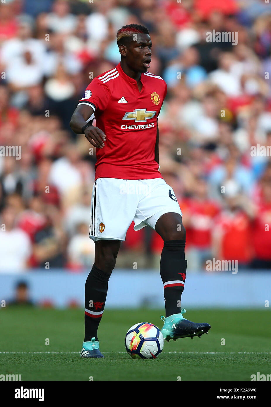 Manchester United Paul Pogba während der Premier League match im Old Trafford, Manchester. Stockfoto