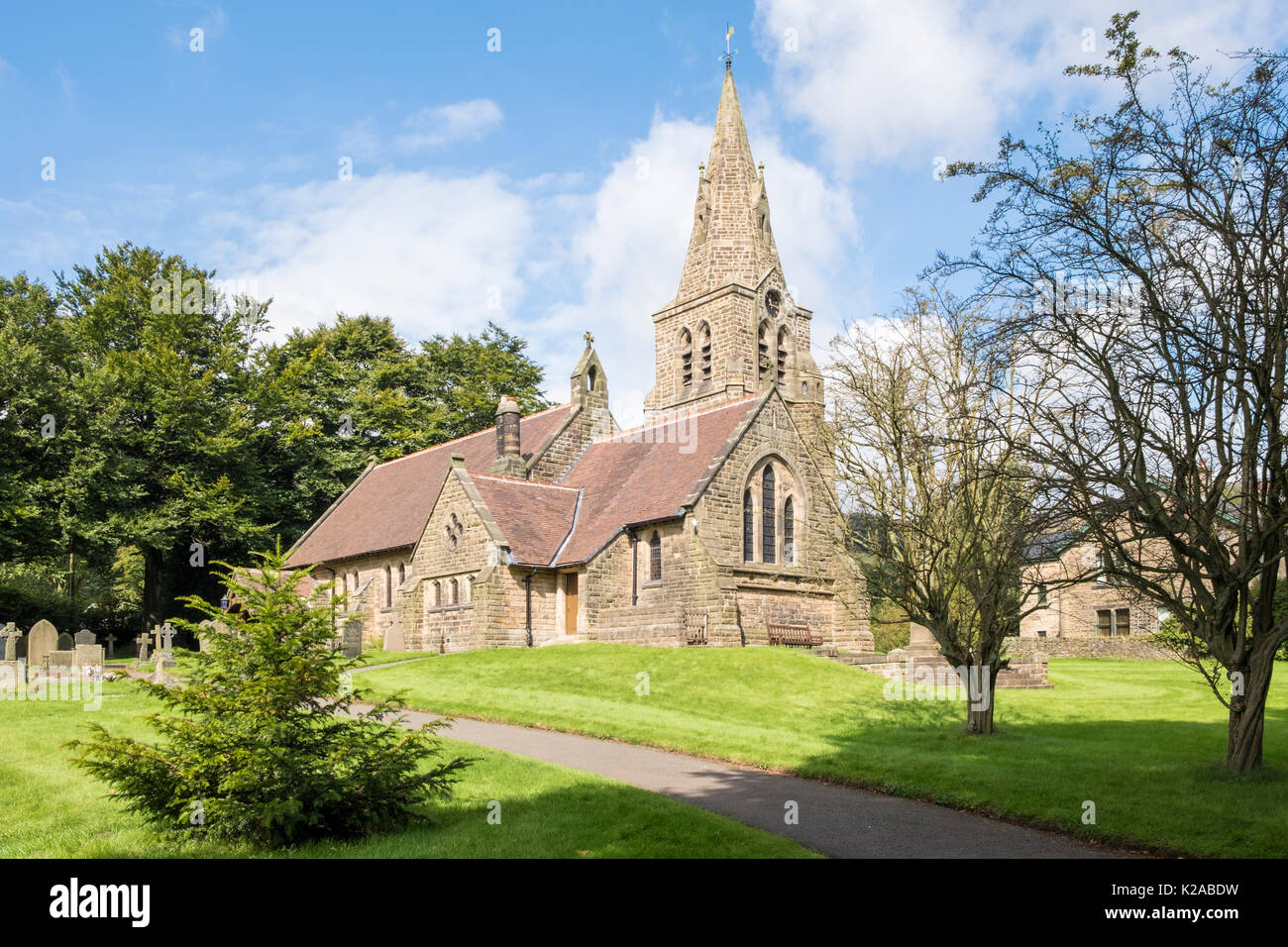Edale Kirche. Die heiligen und ungeteilten Dreifaltigkeit Kirche im Dorf Alfreton, Derbyshire, England, Großbritannien Stockfoto