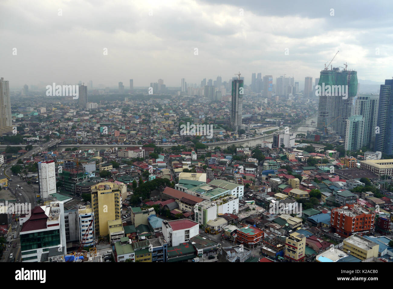 Hohen winkel Blick auf Manila, Philippinen Stockfoto