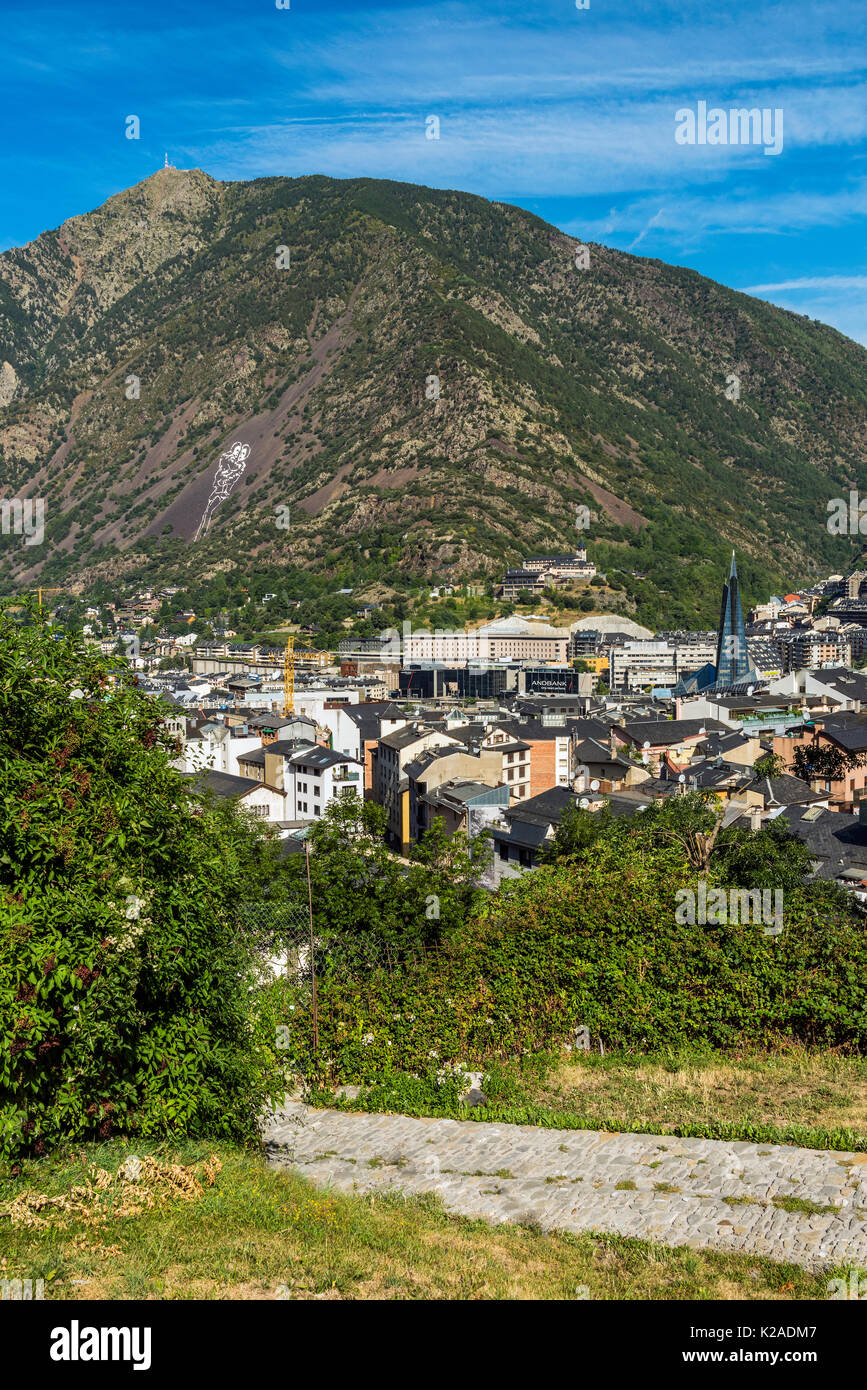 Die Skyline der Stadt Andorra La Vella, Andorra Stockfoto
