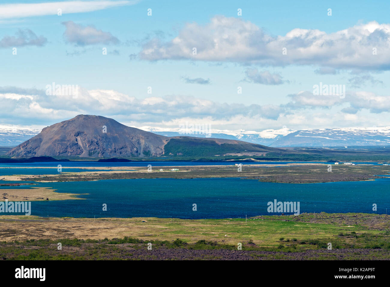 Panorama des Lake Myvatn - Nordisland Stockfoto