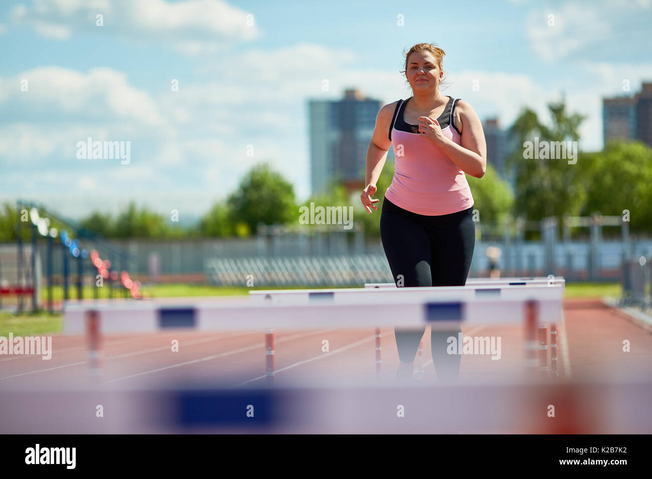 Hürde ausführen Stockfoto