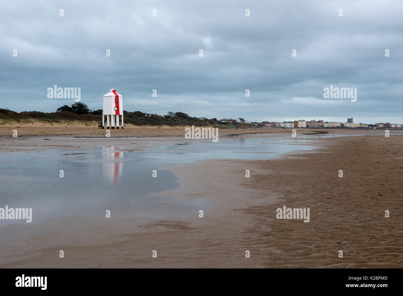Die niedrige Leuchtturm bei Burnham in Somerset. Stockfoto