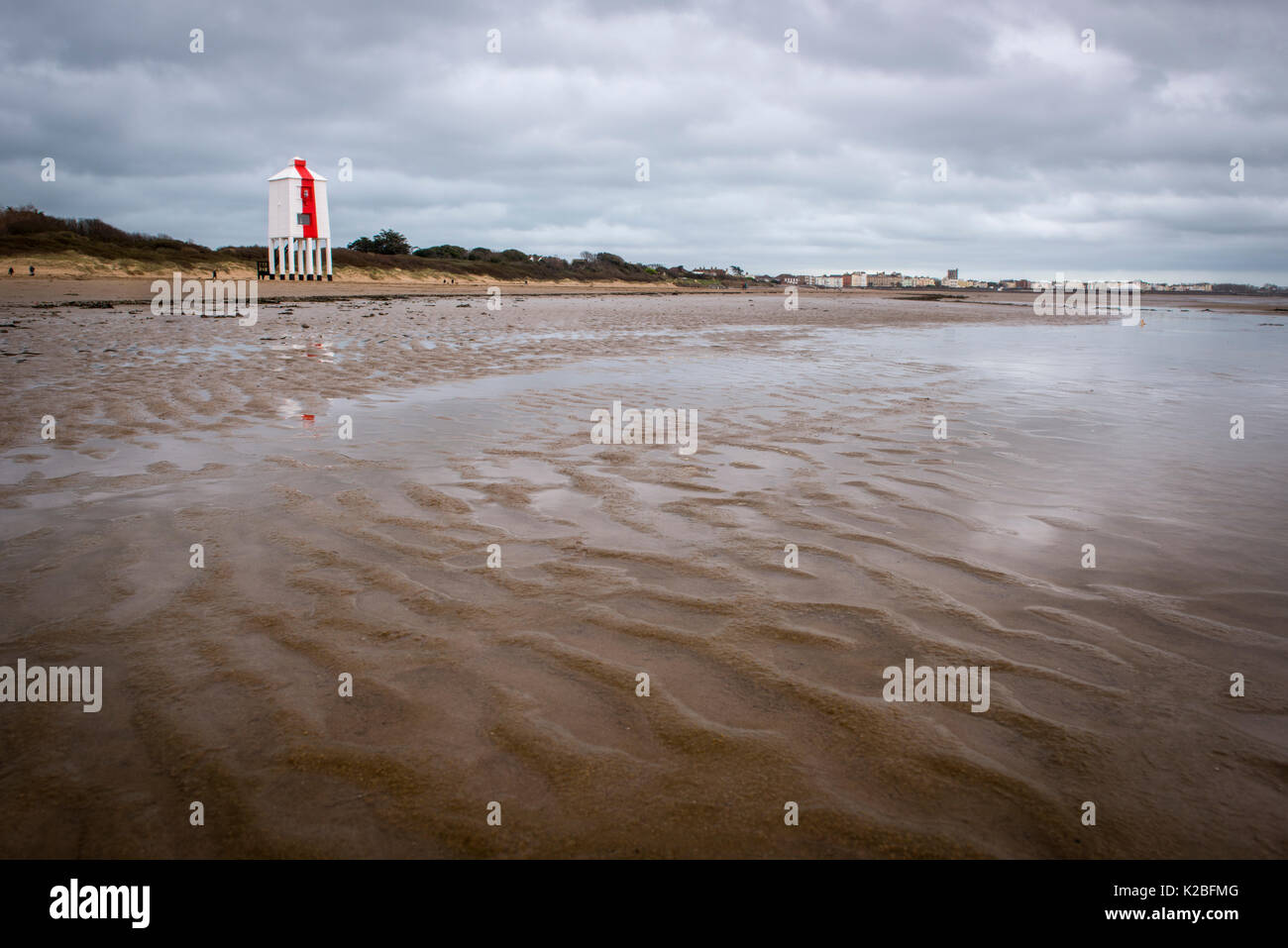 Die niedrige Leuchtturm bei Burnham in Somerset. Stockfoto