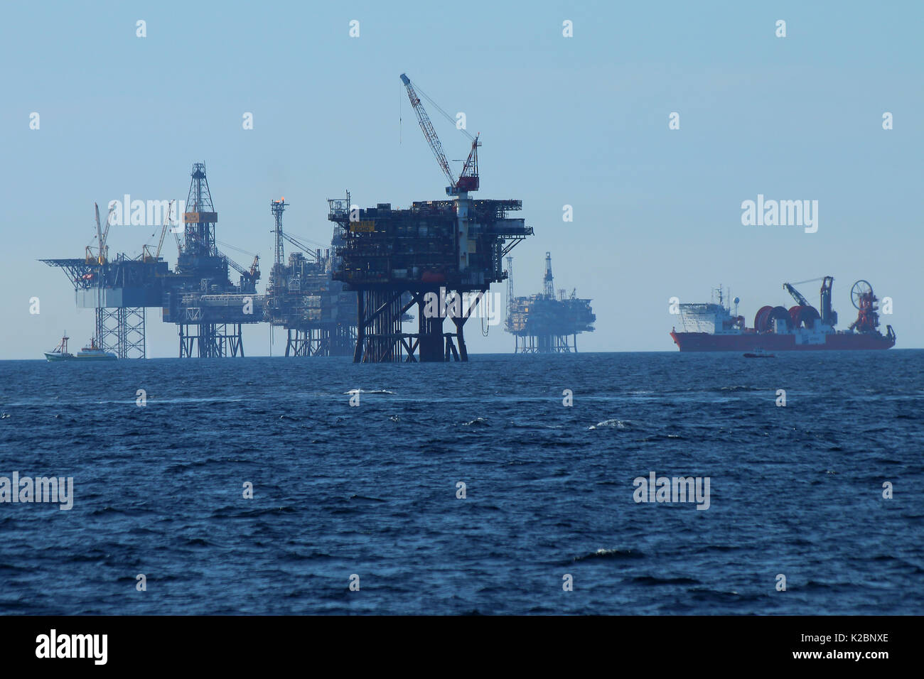 40 Ölfeld, ca. 100 Kilometer östlich von Aberdeen, Schottland, Großbritannien. September 2015. Stockfoto