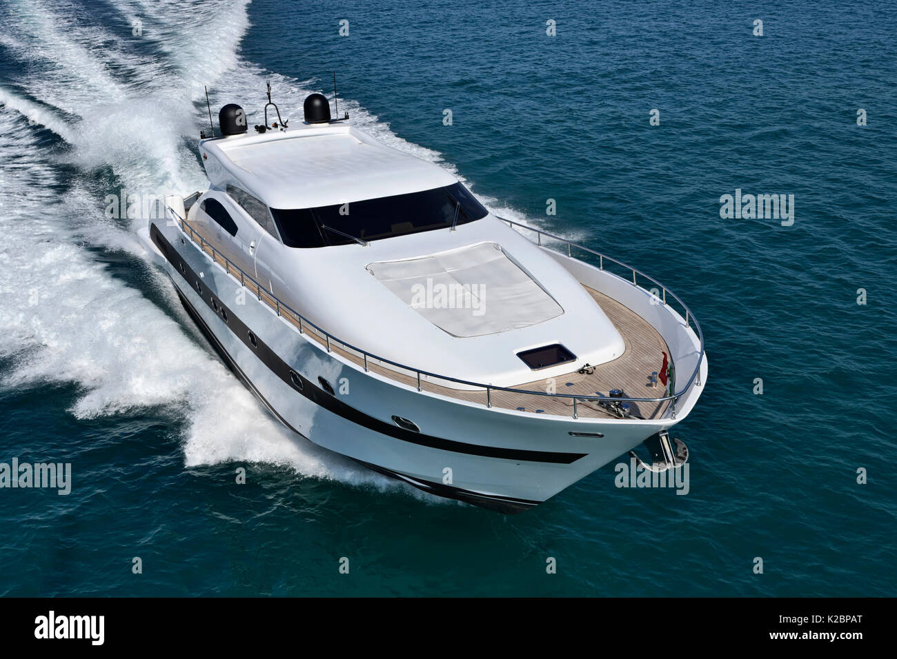 Tecnomar Velvet 90 "Luxus motor yacht, Luftaufnahme, Tirrenian sea, Italien. Stockfoto