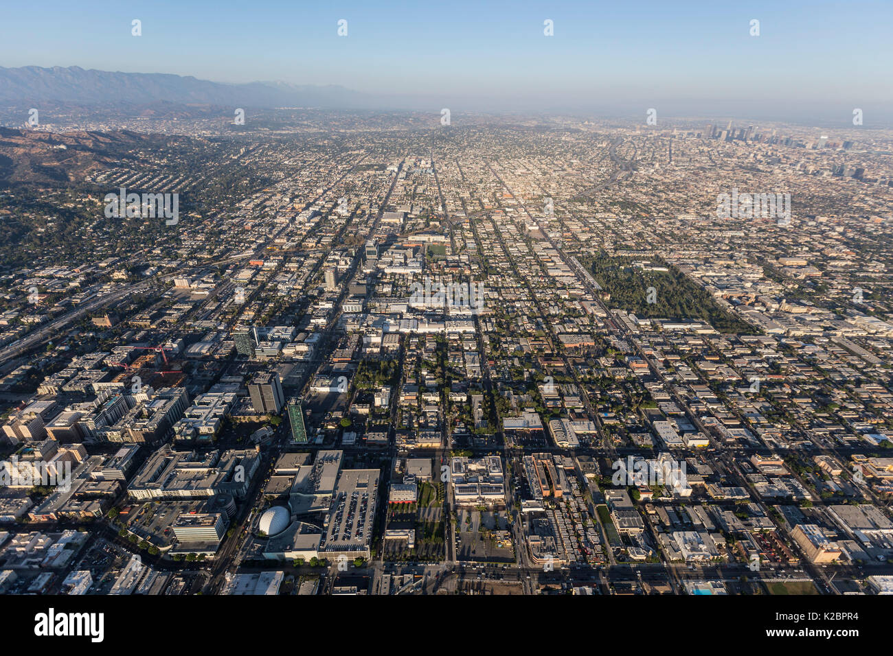 Luftaufnahme des Hollywood Bereich von Los Angeles, Kalifornien. Stockfoto