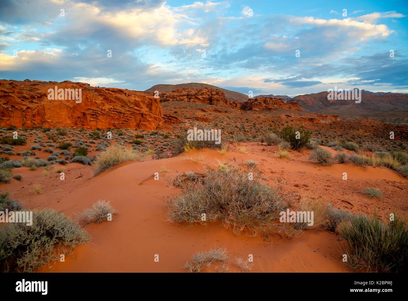 Sandsteinfelsen Streifen bilden die Kleinen Finnland Bildung am Gold Butte National Monument, 27. September 2016 in der Nähe von Kaunas, Nevada. Stockfoto