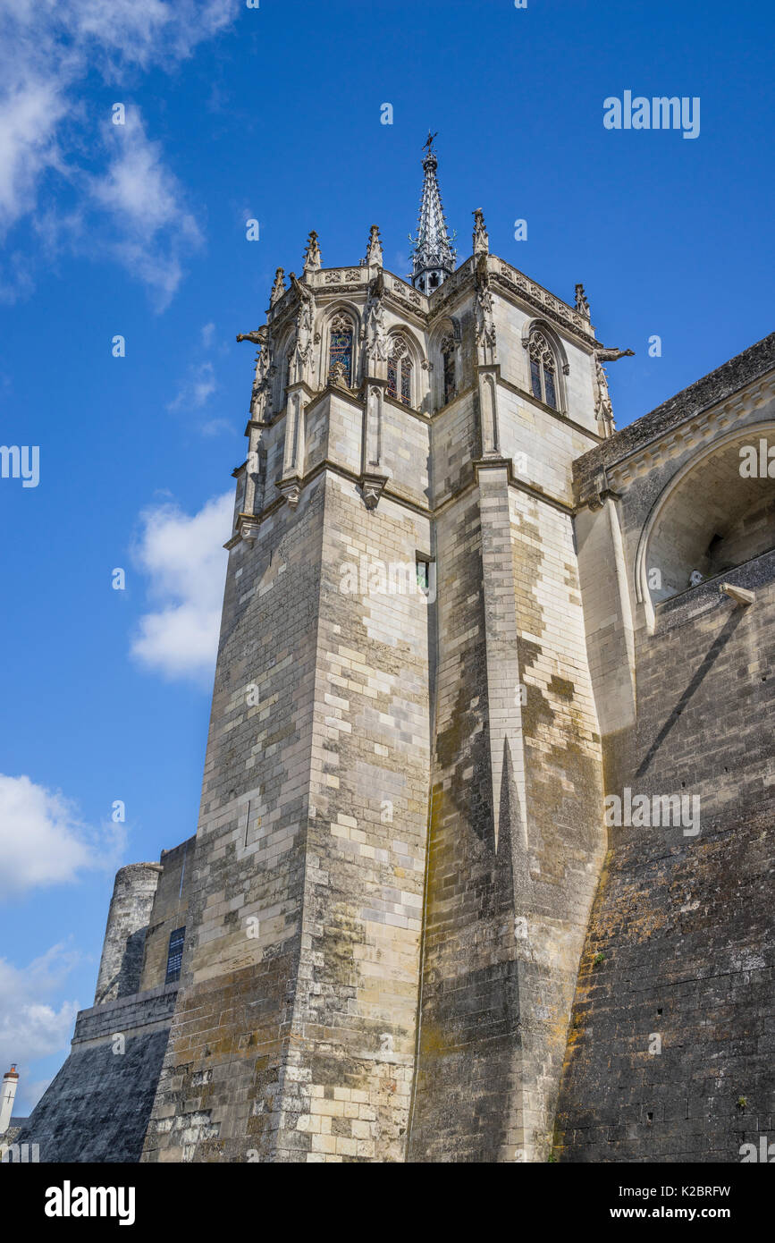 Frankreich, Center-Val de Loire, Amboise, die Kapelle von Saint-Hubert oben auf den Zinnen der Königlichen Schloss Château d'Amboise ist die Grabstätte von Stockfoto