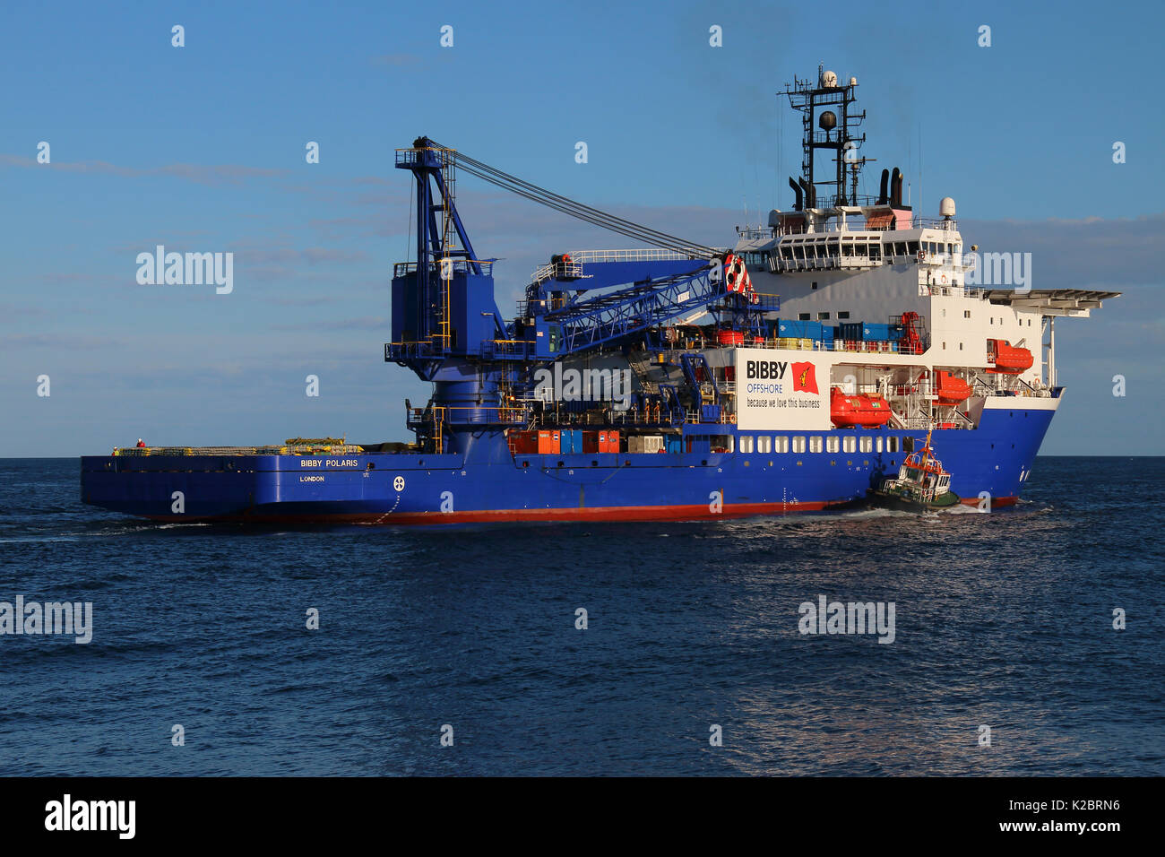 Pilotprojekt in Anwesenheit mit Dive Unterstützung Schiff "bibby Polaris' am Hafen Peterhead, Oktober 2014. Alle nicht-redaktionelle Verwendungen muß einzeln beendet werden. Stockfoto