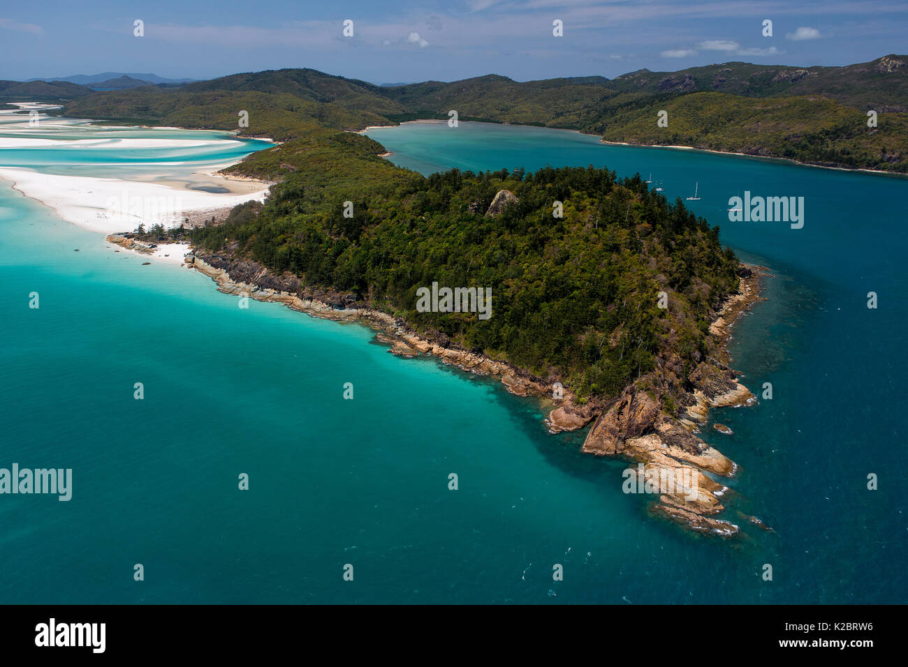 Luftaufnahme des Whitehaven Beach, Whitsunday Island, Queensland, Australien. November 2012. Stockfoto