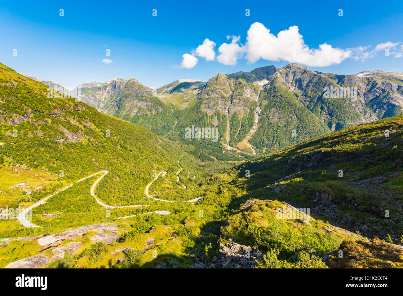 Bergstraße. Gaular, Norwegen. Stockfoto