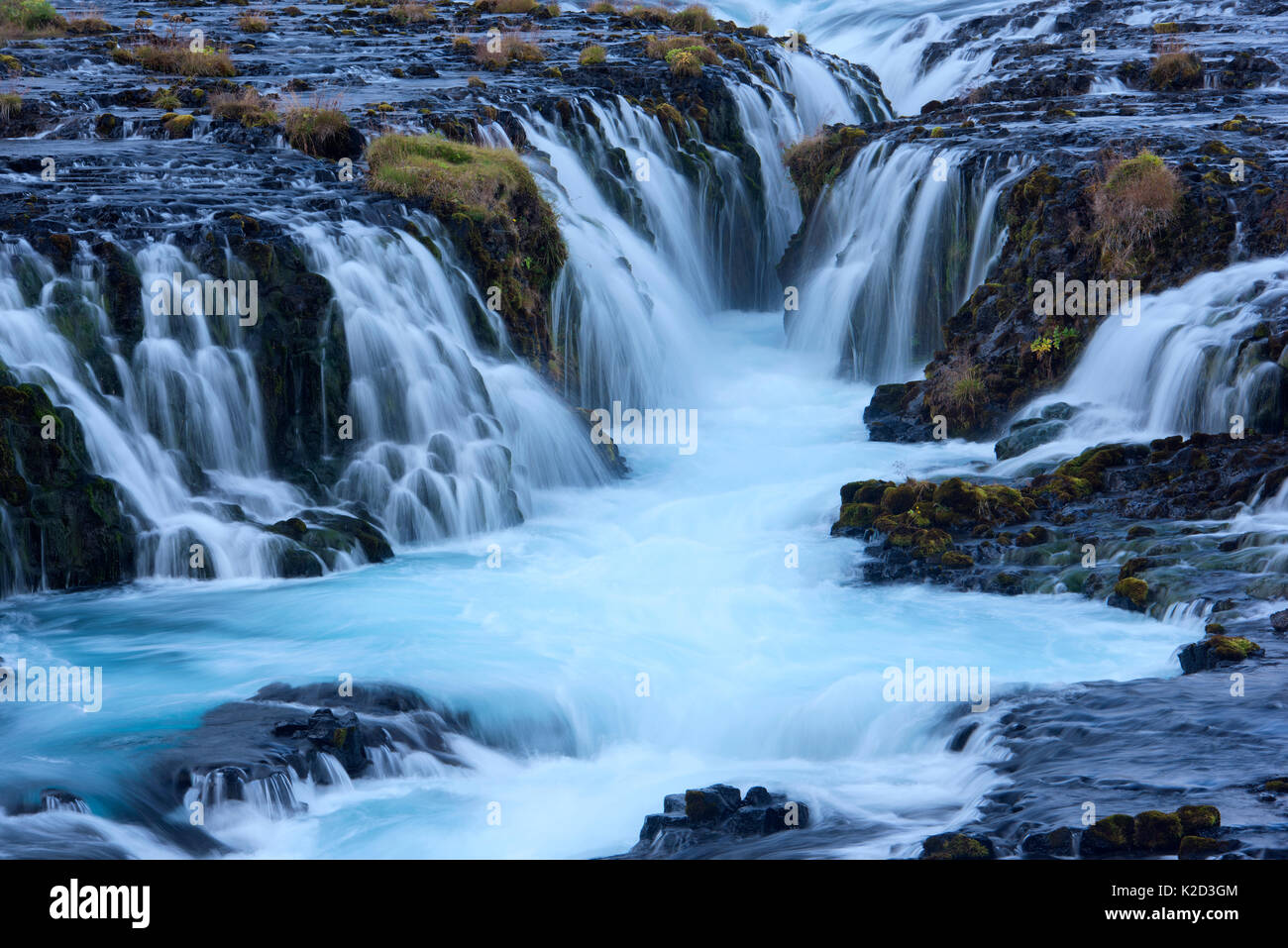 Bruarfoss/Bridge Wasserfall in Island, September 2014. Stockfoto