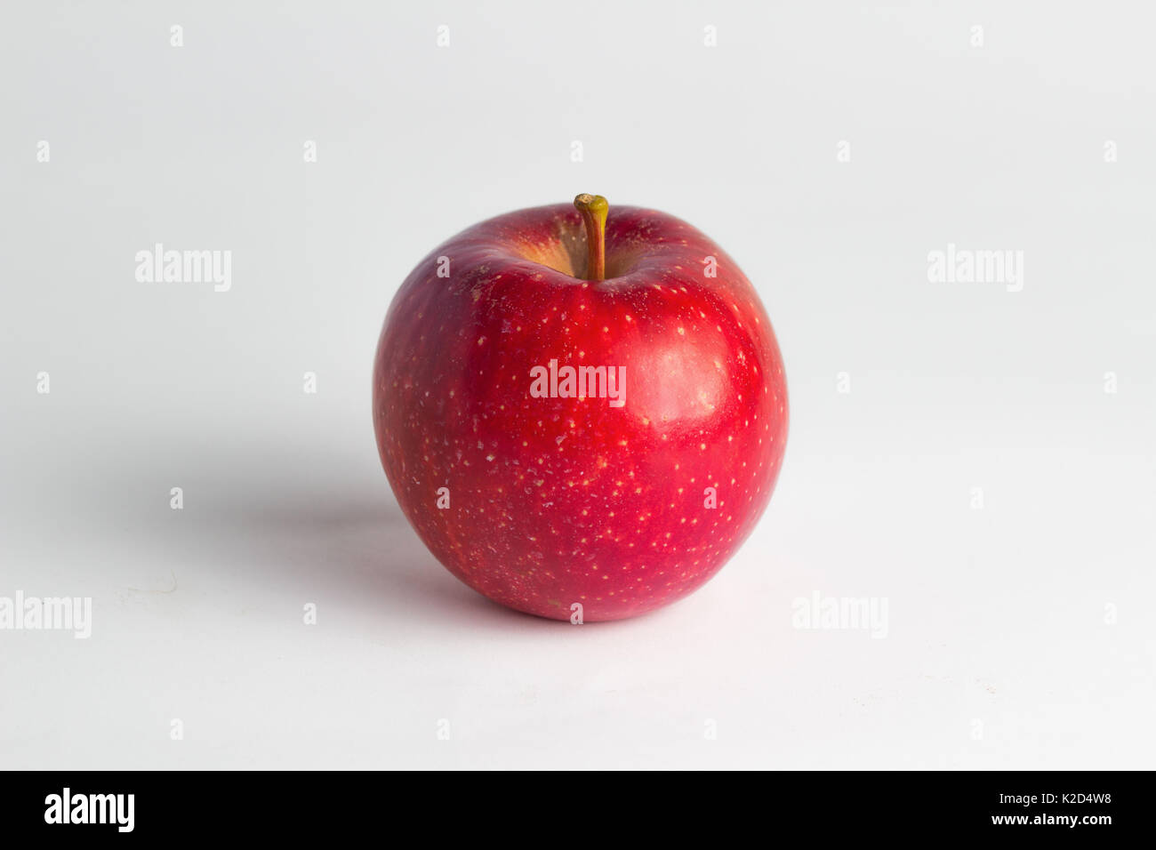 Nahaufnahme der frischen roten Apfel auf weißem Hintergrund Stockfoto