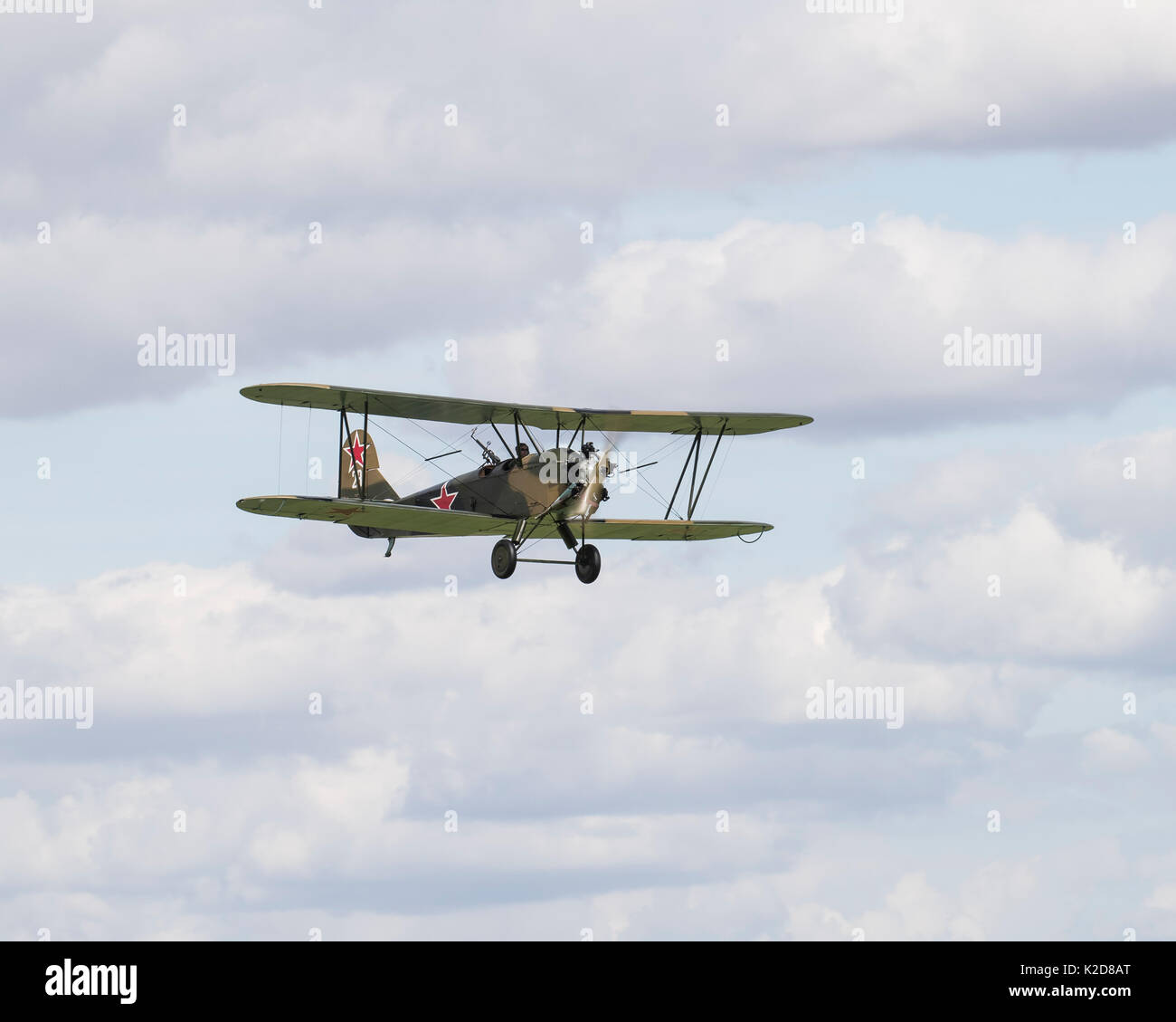 Russische Polikarpov Po-2 des Zweiten Weltkriegs an der Shuttleworth Trust Stockfoto