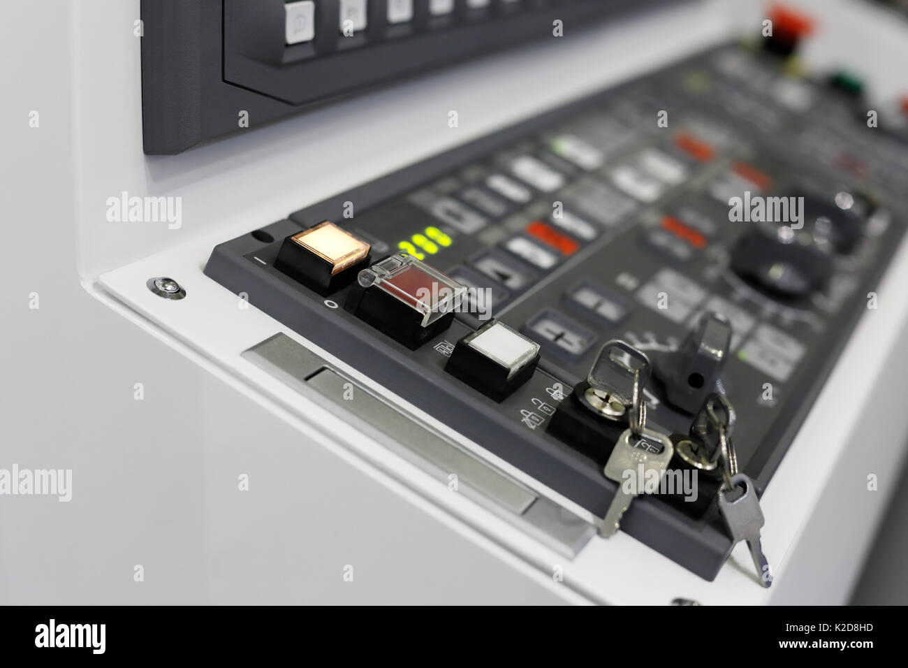 Control Panel von CAM (Computer Aided Manufacturing). Selektive konzentrieren. Stockfoto