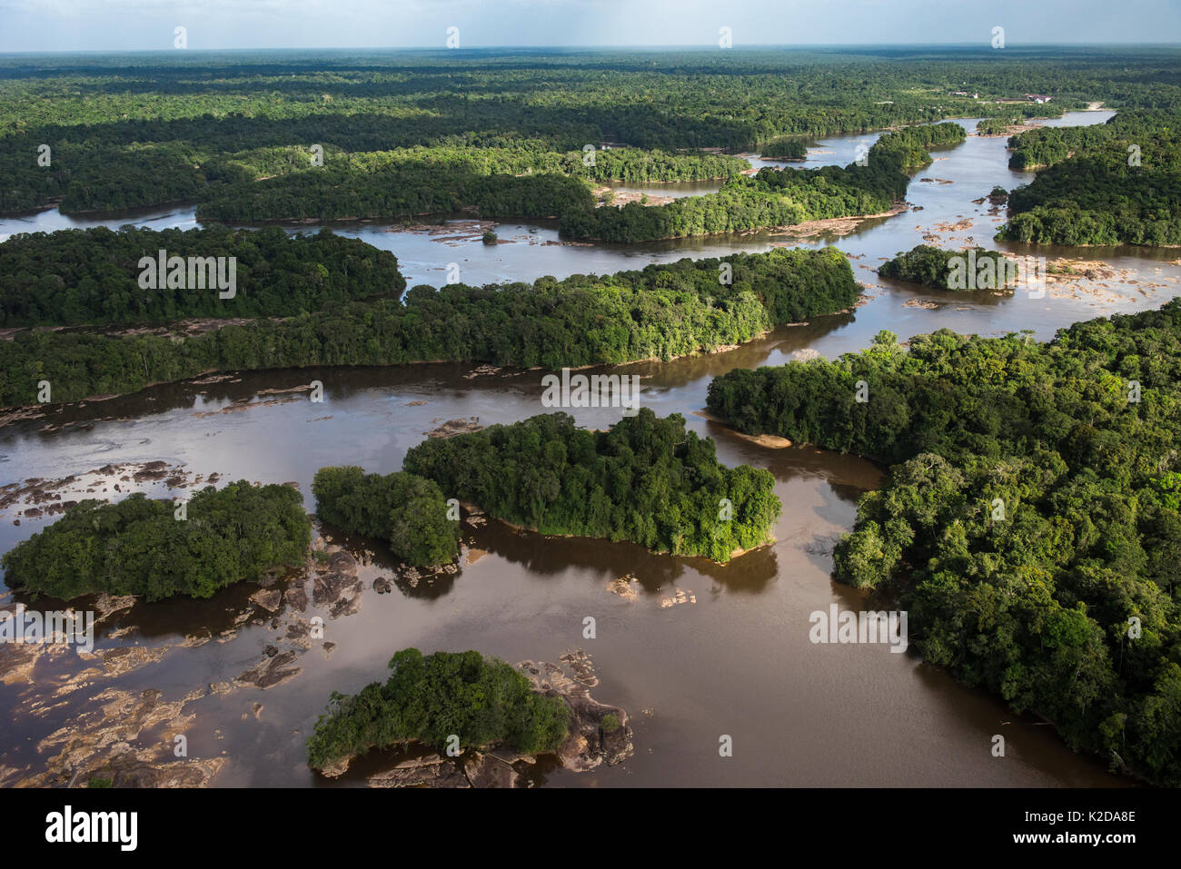 Luftbild des Essequibo River, Guyana, Südamerika Stockfoto Luftbild des Essequibo River, Guyana, Südamerika Stockfoto
